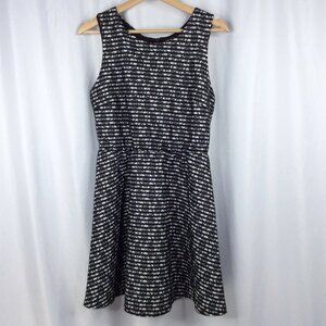 Heartsoul Tank Dress Size Large Black White Sleeveless Fit Flare Stretch